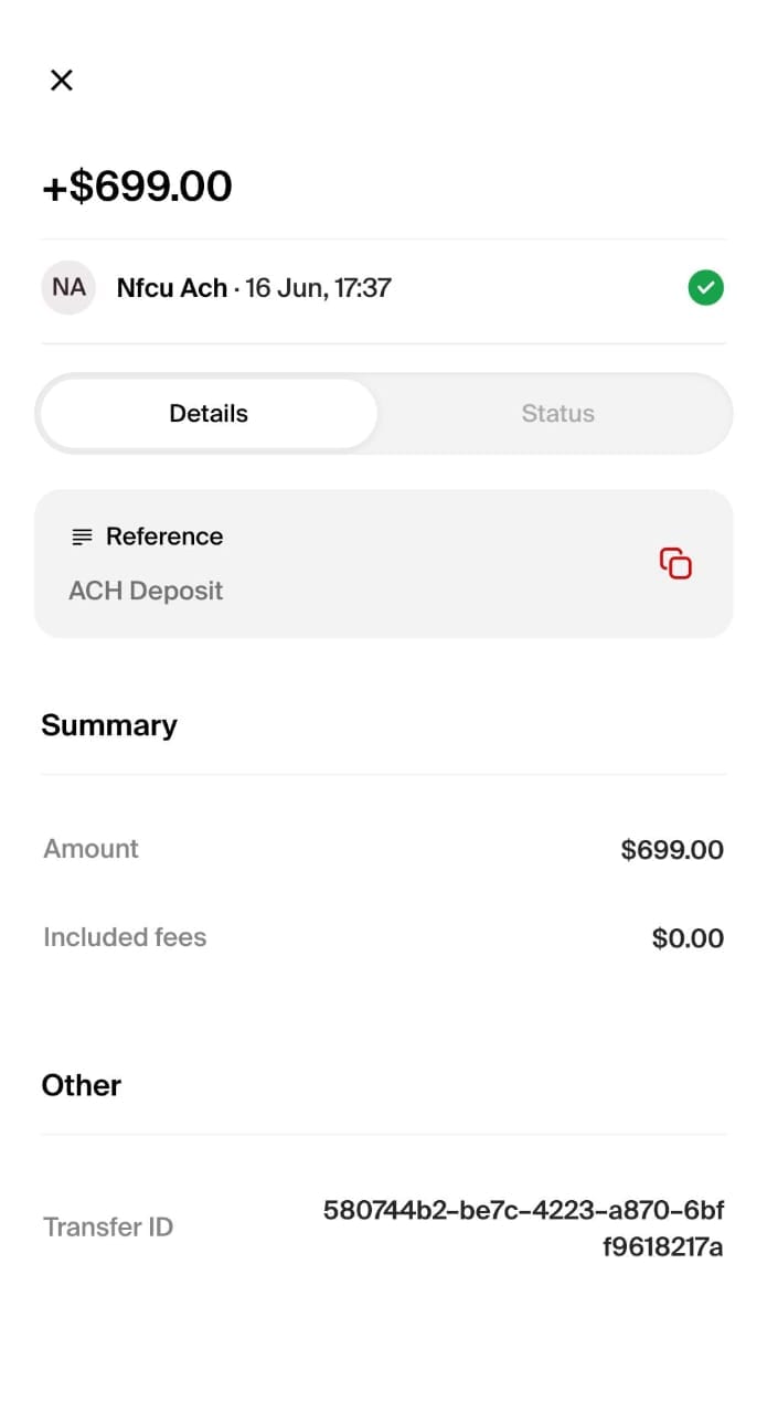 Payment received from an international client
