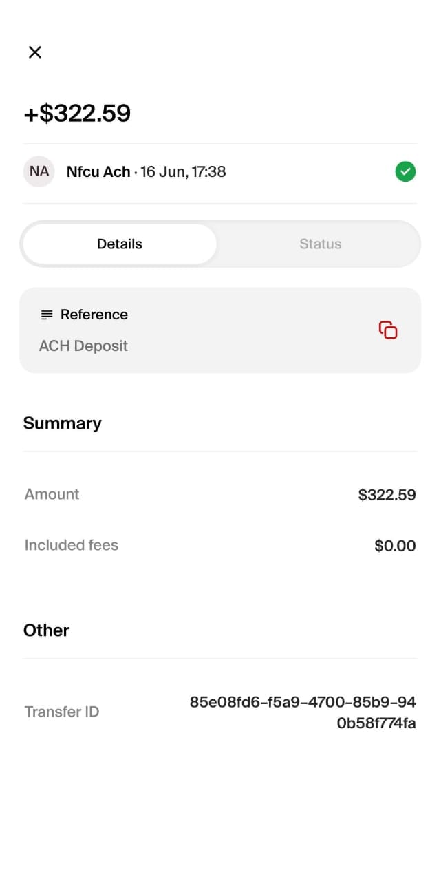 Payment received from an international client