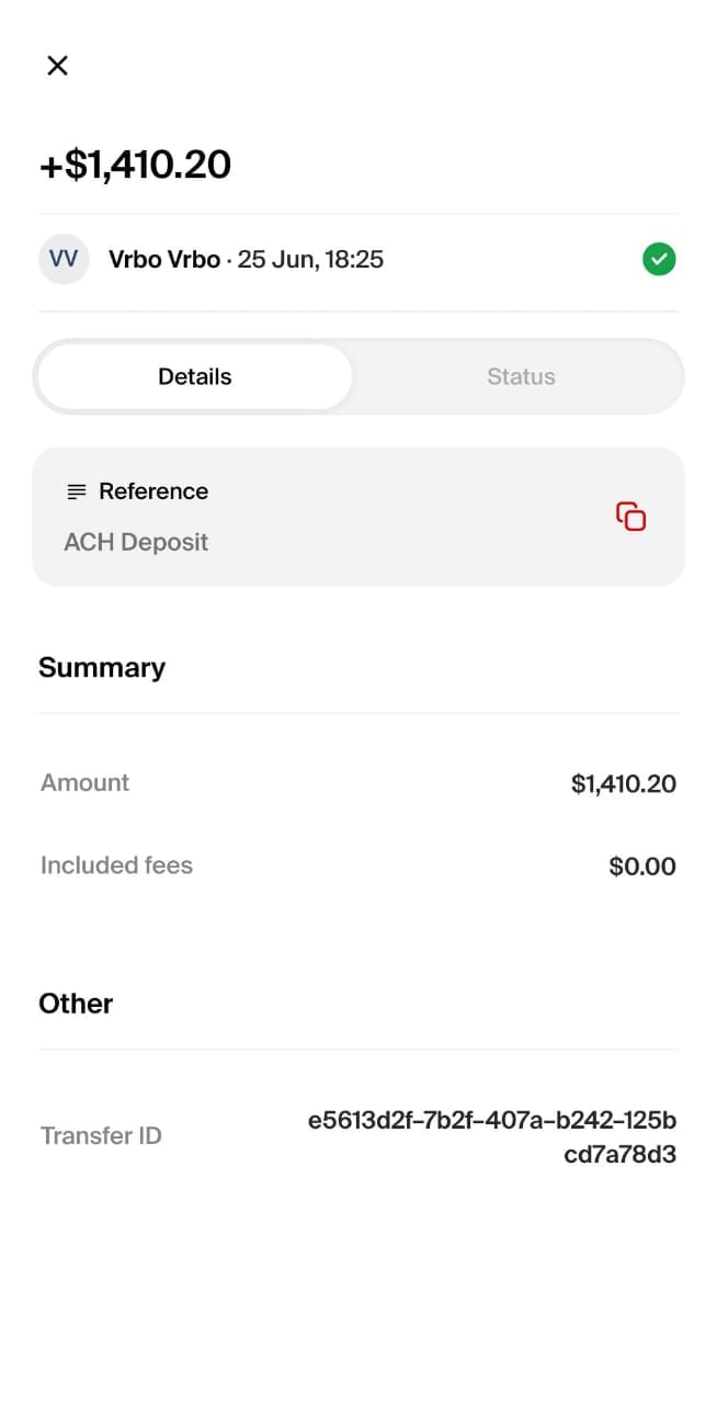 Payment received from an international client