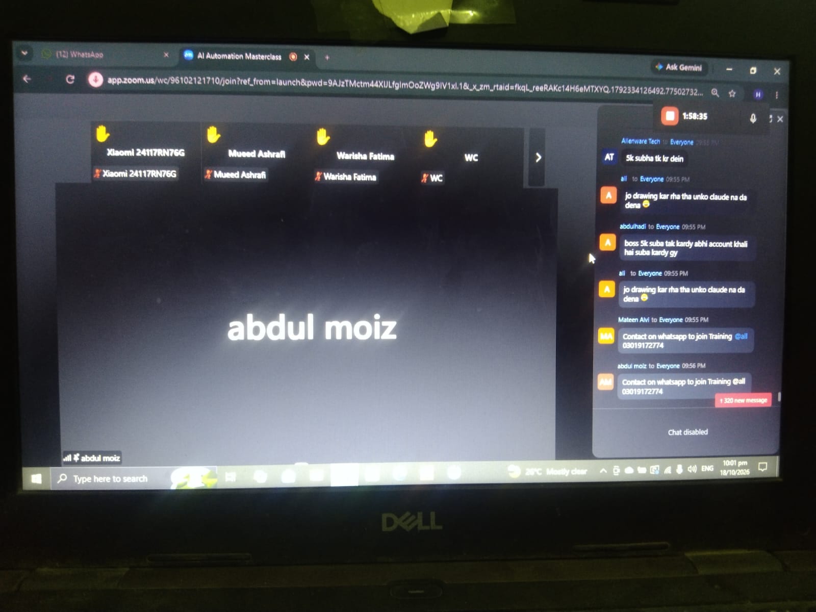 Live AI Automation Masterclass session with participants